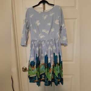 Lindy Bop Oxford Print Dress, Size UK14, Large